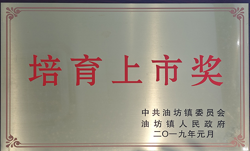 2019年油坊镇培育上市奖